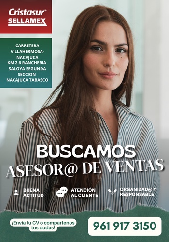 Vacante Ventas - Villahermosa